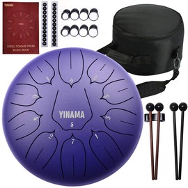Yinama Steel Tongue Drum Percussion Instrument 11 Notes 12 inches
