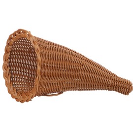 Garneck Thanksgiving Cornucopia Basket, Table Decoration Rattan Cornucopia Centerpieces Wicker Serving Platter for Table Decorations Centerpieces