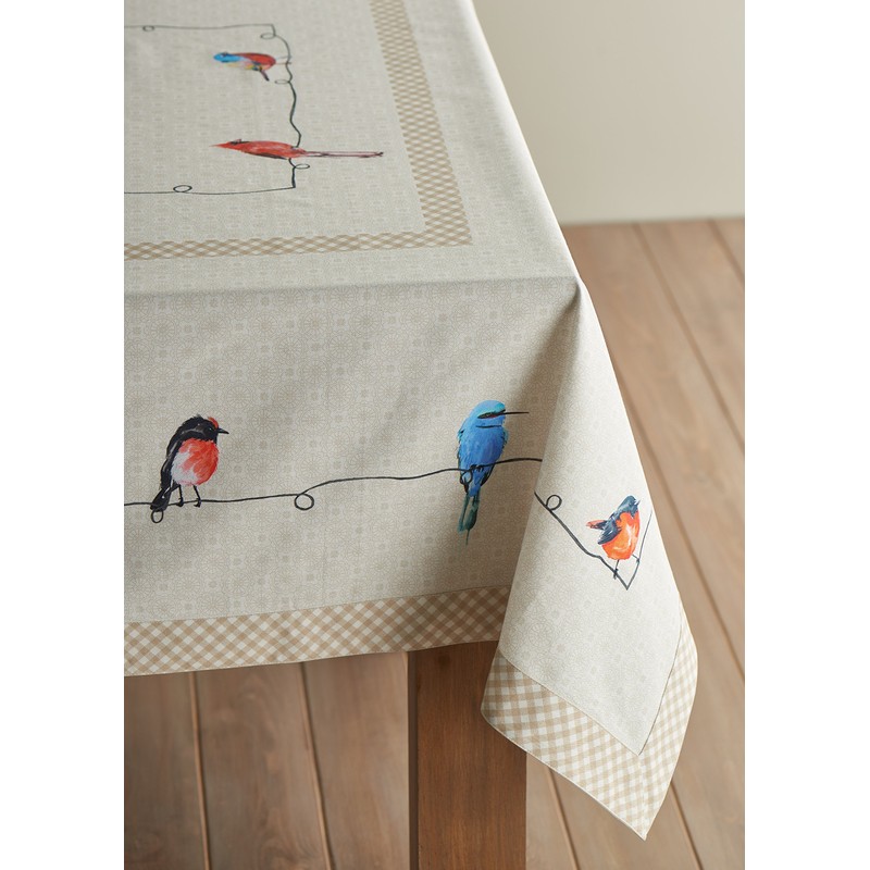 Maison d' Hermine Birdies on Wire 100% Cotton Tablecloth for