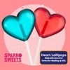 Sparko Sweets Sparkly White Heart Lollipops, Peach Flavor, Edible Gold