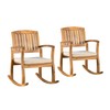 Christopher Knight Home Selma Acacia Rocking Chairs with Cushions, 2-Pcs