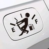 Funny Gas Tank Decal, Empty Fuel Gauge Stickman Design, Black