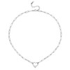 Emibele Dainty Silver Heart Charm Necklace for Women, Stainless Steel