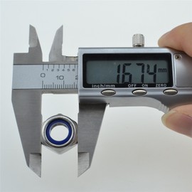 304 Stainless Steel Hex Nut Nylock Locknuts A2-70 (5, M10-Left Hand 1.5)