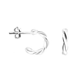 SOFIA MILANI - Women's Earrings 925 Silver - Curved Hoop Earrings, Sterling Silver, No Gemstone
