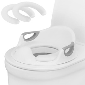 Rainberg Potty Training Seat for Kids Toddlers, Toilet Training Seat for Boys Girls, with Handle and Backrest, Anti Slip and Anti-Splash, Fit to Round and Oval Toilets (Potty Seat)