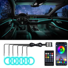 6 in 1 LED Car Strip Lights, Car Interior Lights with 276 inches Fiber Optic, Remote and APP Control, 16 Million Colors RGB Ambient Lighting Kits, Music Neon Light Accessories for Car Inside