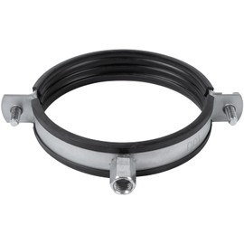 4" Inch Galvanized Pipe Hanger with Rubber - Conduit Mounting Clamp - Tube Brackets - Pipe Clamps - Tube Wall Mounting Bracket Clamp - Rigid Conduit Holder - PVC and Metal Pipe Attachment Hanger