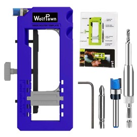 Door Hinge Jig, Door Hinge Template for Router,Door Hinge Tool Fits for Door Hinges from 3” to 5” Length and Types of Sqaure, Radius 1/4” or Radius 5/8”. (Blue)