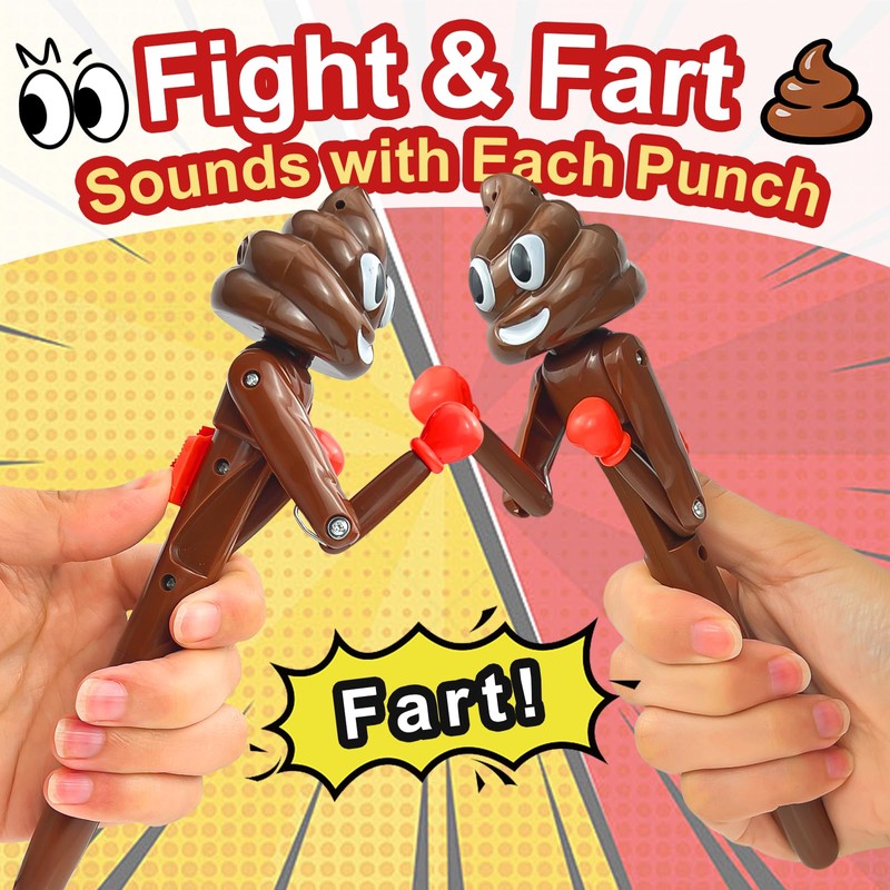 Farting Poop Pen with Punching Arms - Brown Funny Gag