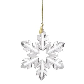 Lenox Ornaments, 2025 Optic Snowflake Ornament, Made of Glass, Gold Cord for Hanging, Snowflake Design for Christmas Tree Decorations, Winter Decoration, Christmas Decor (Silver, 1 Piece)
