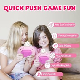 Quick Push Pop Game, 6 Modes Fast Push Bubble Game, Fidget Toys Light up Pop Game, Handheld Puzzle Game Machine Gift for Kids & Teens Ages 3-12+ Years Old (Unicorn)