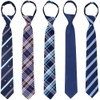 ShiningBeee 5 Pcs Zipper Ties for Boys, Adjustable Zipper Skinny