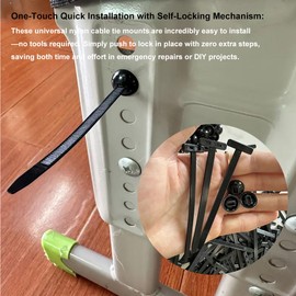 100pcs Nylon Universal Cable Tie Buckle, Heavy Duty Self-Locking Nylon Zip Ties Holder, New Multifunctional Cable Tie Buckle for Car Daily Repair