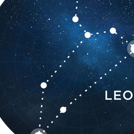 Nacnic Constellation Leo Star Symbol Poster A4 White Background