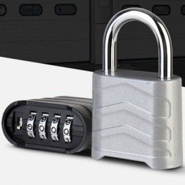 4-Digit Dial Combination Padlock for Storage, Gate, and Lockers 4-Digit Dial Storage Padlock - Black 4ea