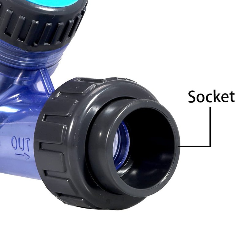 TOMEX 1'' Y-Strainer, Clear UPVC Sediment Y-Strainer, True Union Y-Strainer,