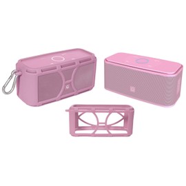 Alltravel Silicone Cover Skin for DOSS SoundBox Touch Wireless Bluetooth and SoundBox Bluetooth Speaker, Full 6 Directions Protection, Customized with Color/Shape Matching(Pink)