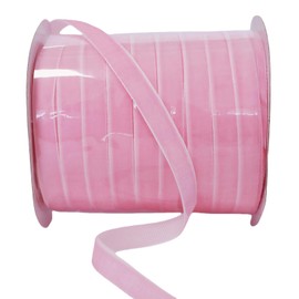 Abbaoww 50 Yards Pink Velvet Ribbon 5/8 Inch Single Face Velvet Ribbon for Christmas Wreath Decoration Gift Wrapping DIY Project Bow Making (Pink, 5/8 Inch)