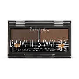 Rimmel Rimmel London Brow This Way Eyebrow Powder Sculpting Kit, Groomed Finish and Ultimate Precision with Duo Compact Formula, Dark Brown