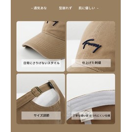 Karsaer G0187 Women's Cap, Simple, Men's, Solid, All Seasons, Stylish, Cotton, Baseball Cap, Adjustable, Breathable, 100% Cotton, UV Protection, Sunshade, Popular, Unisex, beige