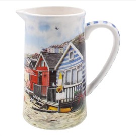 The Leonardo Collection LP94783 Sandy Bay Seaside Beach Huts Milk Cream Jug, Fine China, Boxed