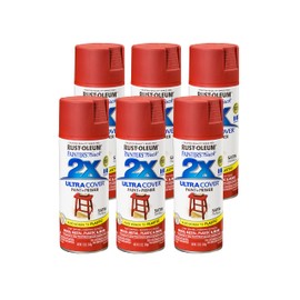 Rust-Oleum 249068-6PK Painter's Touch 2X Ultra Cover Spray Paint, 12 oz, Satin Paprika, 6 Pack