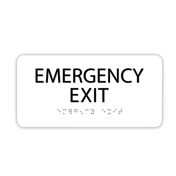 ALPHA DOG ADA SIGNS - Emergency Exit Sign with Braille