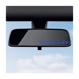 DXNQ DXNQ 2 PCS Trust in God Rearview Mirror Decals, Automotive Vinyl Rear View Mirror Decorative Stickers, Waterproof Trust in God Stickers for Car Truck Laptop, Car Accessories (Blue)