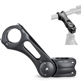 GEWAGE Bicycle Stem Adjustable, Bicycle Stem Riser for 31.8 (1-1/4 Inch) Handlebars, Alloy Aluminium Bicycle Stem Height Adapter for Most MTB, Road Bikes, BMX, E-Bike (125 mm)