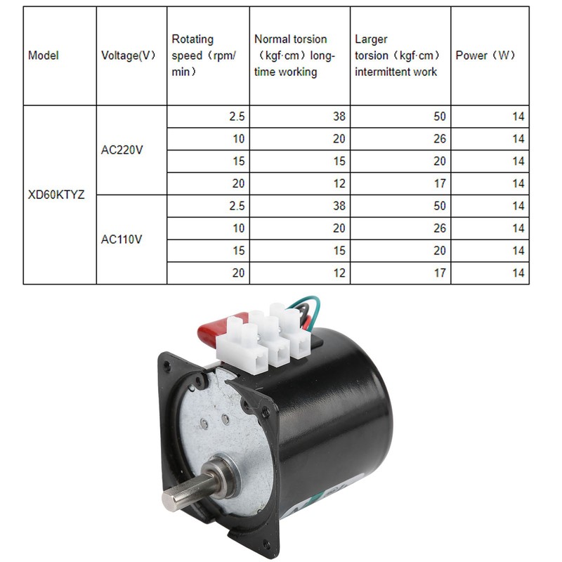 AC Synchronous Motor 14W Permanent Magnet 2Way High Torsion Central