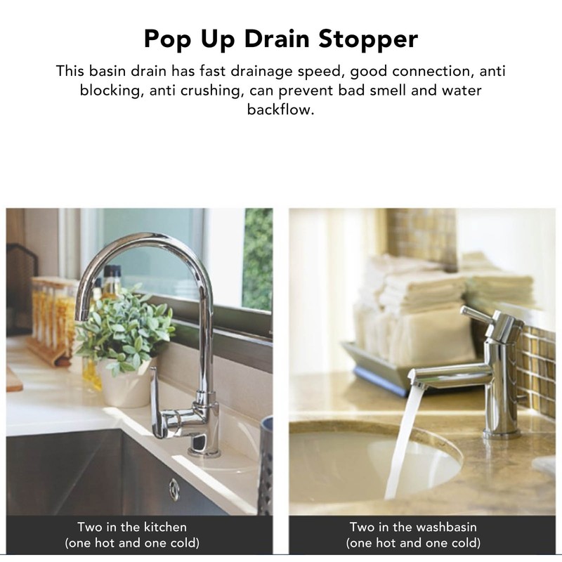 Pop Up Drain Stopper Press Bounce Deodorization Bathroom Sink Drain