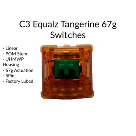 C³ Equalz x TKC Banana Split 62g / Tangerine 5-Pin Linear Switches for Custom Gaming Mechanical Keyboards (Tangerine 67g, 90 switches)