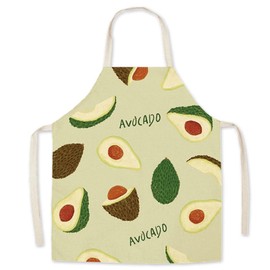 Naapesi Cartoon Children's Aprons, Cute Cartoon Kitchen Cooking Baking Apron, Fruit Print Children's Apron, Cartoon Child Chef Aprons, Kitchen Aprons, Kids Aprons for Painting Gardening (Avocado)