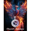 TOUPOP Phoenix Necklace 925 Sterling Silver Crystal Pendant Purple Phoenix