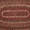 VHC Brands Cider Mill Primitive Jute Red Textured Striped Oval