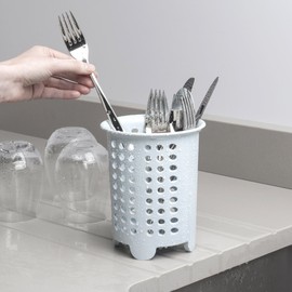 Zeal Cutlery Drainer/Utensil Pot, 14 x 14 x 17 cm, Duck Egg Blue