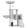 Heybly Cat Tree with Cat Self Groomer Brush, Cat Tower