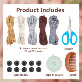 ACRNIGHEET 5PCS Macrame Kit for Adults Beginners Owl Macrame Wall Hanging Supplies Decor Boho DIY Macrame Starter Kits for Adults Includes Instruction with Video Home Decor Craft Kits for Adults