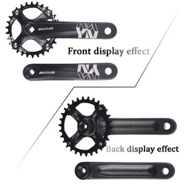 BUCKLOS 104 BCD 30T Mountain Bike Single Speed Crankset，170mm Square Taper Crankset with Narrow Wide Teeth Round Chainring（Six Color）,Bicycle Crank Arm Set