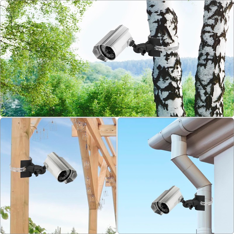 QWORK® Universal Mast-Mount Bracket for Security Cameras with 4 Loops