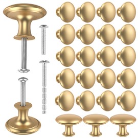 25Pcs Drawer Knob Set Zinc Alloy Cabinet Handles Rustproof Gold Dresser Knobs with Screws Decorative Drawer Pull Handle Knobs for Kitchen Cabinets Dresser(Sandy Gold)