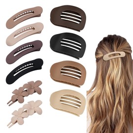 Lumbor37 Accesorios para el Cabello Elegante, Pinzas Planas para el Cabello, 10 Unidades, Pinzas Ergonómicas Curvadas con Agarre Antideslizante, 3 Estilos