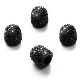 Bling Valve Stem Caps,4 Pack Tire Valve Caps,Universal Handmade Rhinestones Stem Covers for Bling Car Accessories, SUVs, Bike and Bicycle, Trucks, Motorcycles (Black)