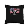 Plumbing Wrench American Flag Pipe Wrenches Pipefitter Throw Pillow
