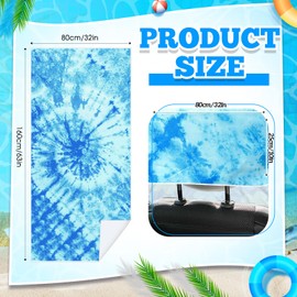 Hahafelt 2 Pack Car Seat Towel Covers with Storage Bag Seat Post Workout Sweat Washable Cover Non Slip for Car Towel for Dog Pet Workout Outdoor Sport Activities(Blue Tie Dye)
