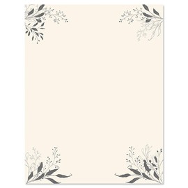 Fine Flowers Letter Papers -Set of 25 Spring Stationery, 8 1/2" x 11", Computer Compatible, Wedding & Bridal Shower Flyers, Invitations, or Letterhead