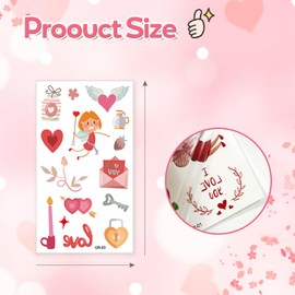 20Sheets Valentine's Day Temporary Tattoos Kids Tattoos Temporary Tattoo Stickers Waterproof Fake Tattoos Cute Children Tattoos Waterproof Tattoos Kids Fake Tattoos Animals Tattoos Cartoon Tattoos For Kids