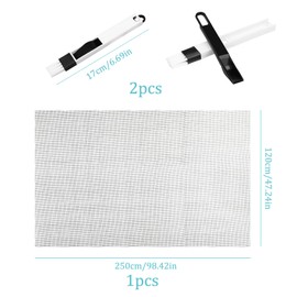 RYAN Fliegengitter Balkontür Insektenschutzgitter 250x120 cm Fliegengitter Meterware DIY Maßschneider mit Fensterputzbürste für Fenster Dachfenster Balkontür (Schwarz)