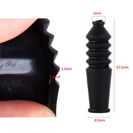 Leadigol 12PCS Bicycle V-Brake Dust Cover,Black Rubber Brake Cable Protective Sleeve Rubber Sleeve Brake Line Protection Cover